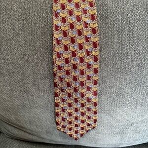 Ermenegildo Zegna Yellow & Red Made in Italy Silk Tie